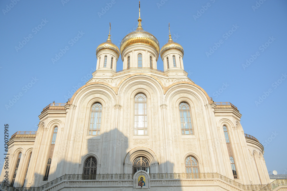 MOSCOW, RUSSIA - 18 OCTOBER, 2018: Beautiful view of Sretensky Monastery