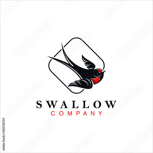Sophisticated Swallow Logo Design Small Bird Vector Animal Illustration for Nature or Wildlife Symbol Element Template Ideas