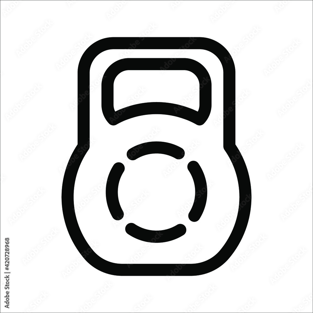 Kettlebell icon. Sport and fitness symbol on white background. color editable Kettlebell icon. Sport and fitness symbol on white background. color editable