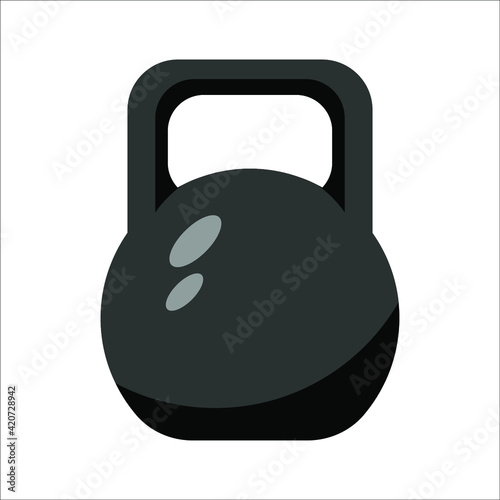 Kettlebell icon. Sport and fitness symbol on white background. color editable