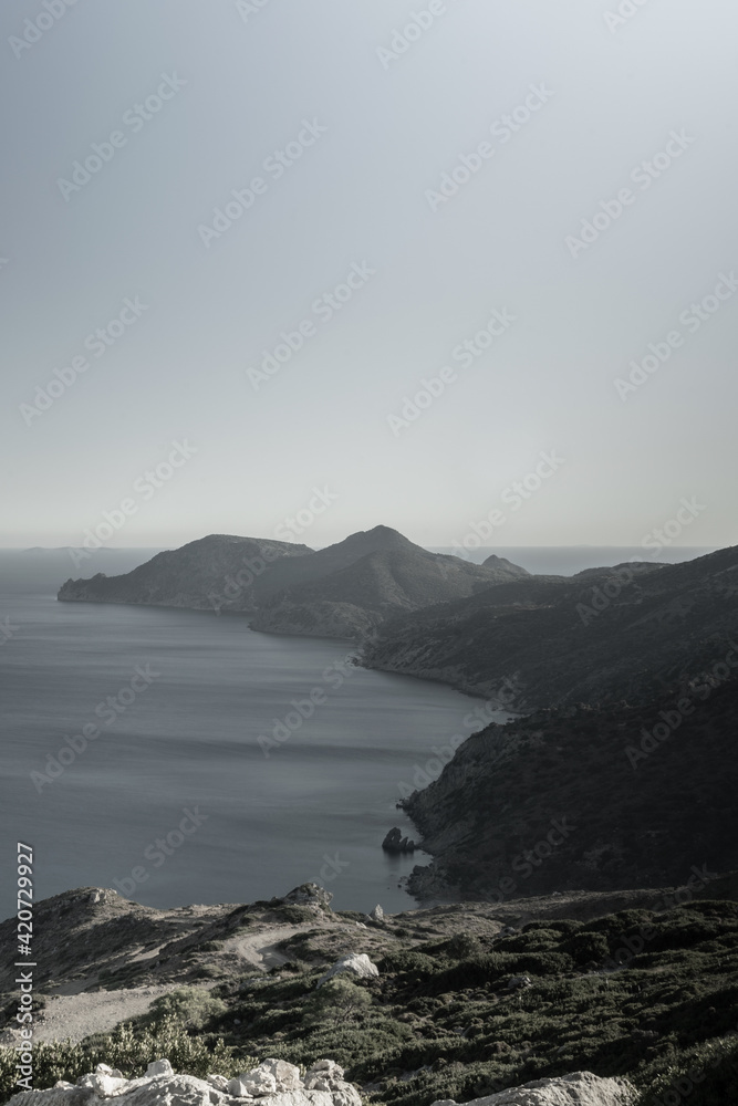 view from the top of the mountain in Kos, Greece