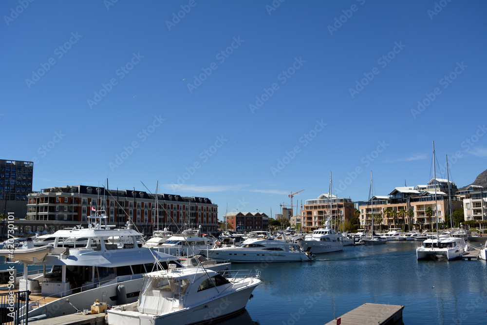Yachts in the marina in Waterfront in Cape Town Yachts in the marina in Waterfront in Cape Town