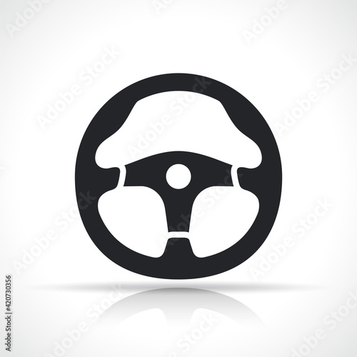Vector racing steering wheel icon
