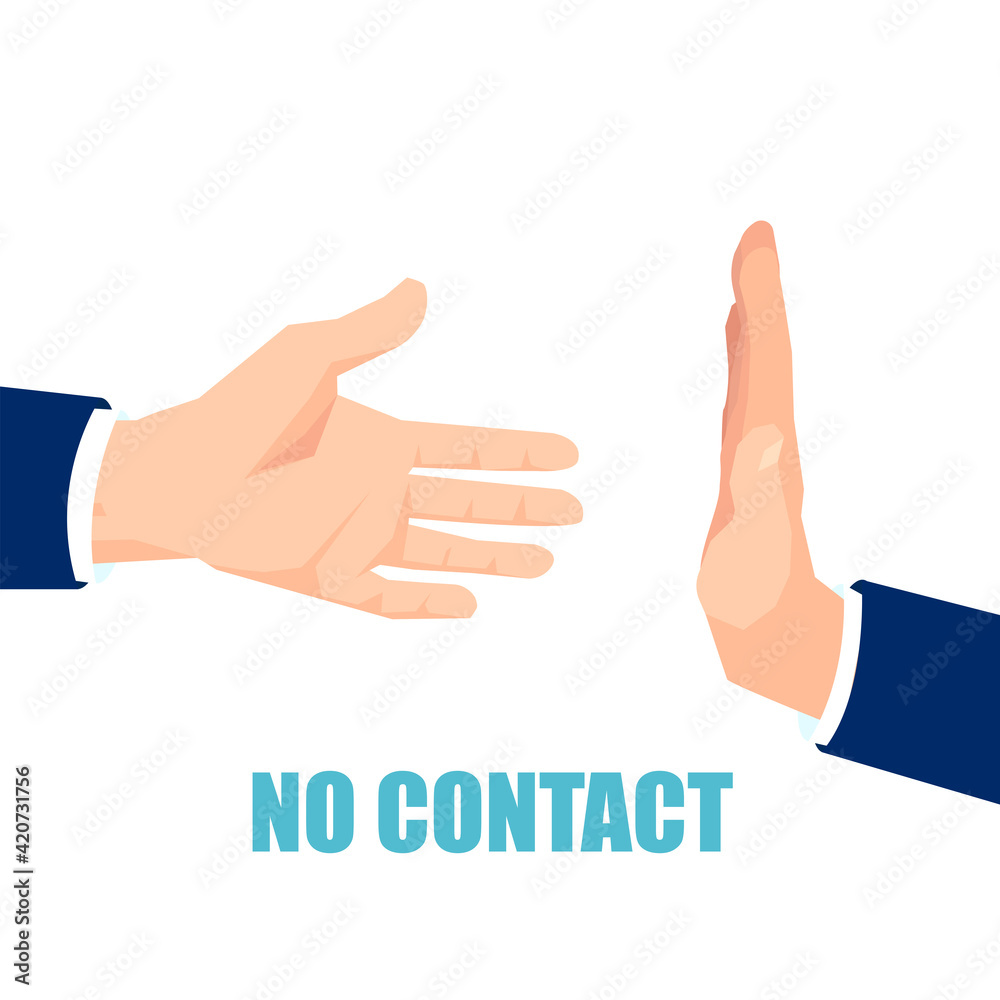 Vector of a gesture no physical contact, no handshake on white background Vector of a gesture no physical contact, no handshake on white background