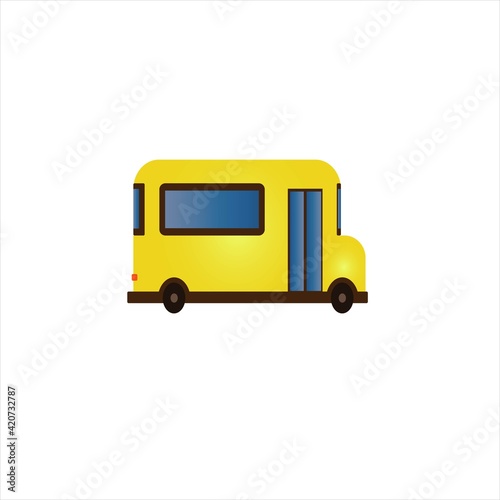yellow truck isolated on white