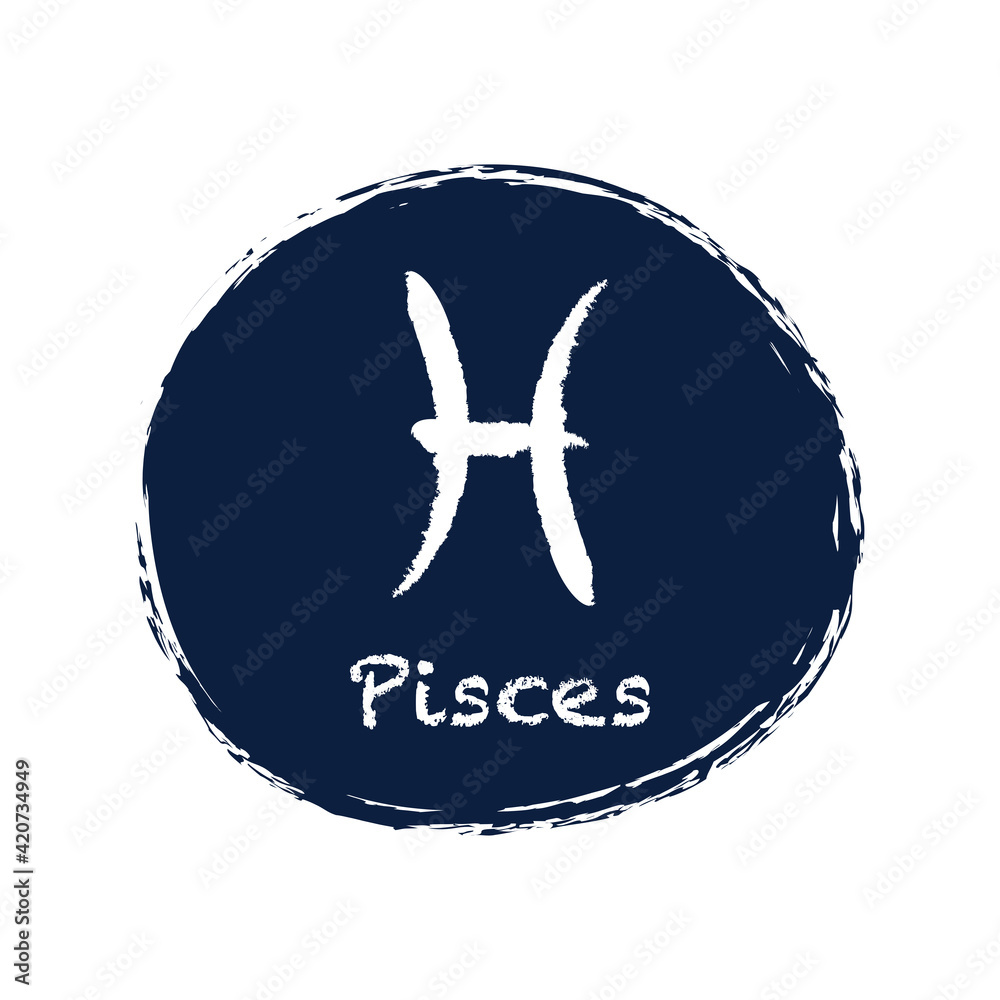 Astrological zodiac symbol Pisces, astronomical zodiac sign Pisces. Vector illustration. Astrological zodiac symbol Pisces, astronomical zodiac sign Pisces. Vector illustration.