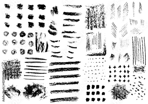 Vector ink stains, drops, scretches, scribbles