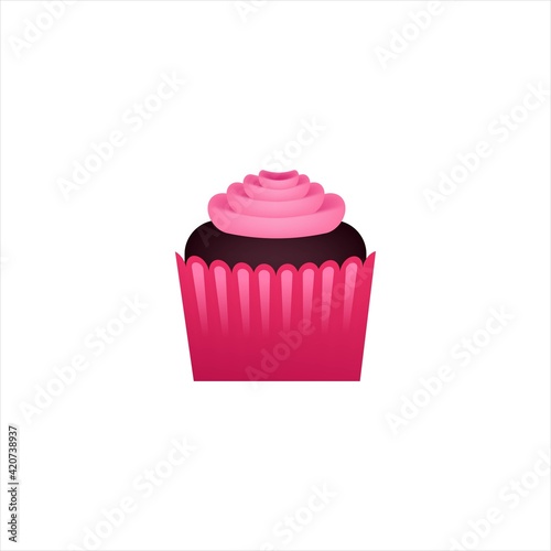 cupcake with pink icing