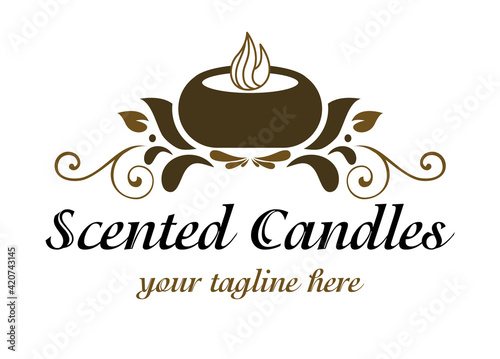 Abstract luxury logo for scented candles. Aromatherapy sign.