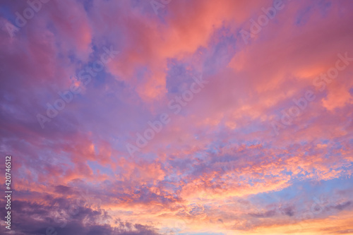 Colorful sky after the sunset.