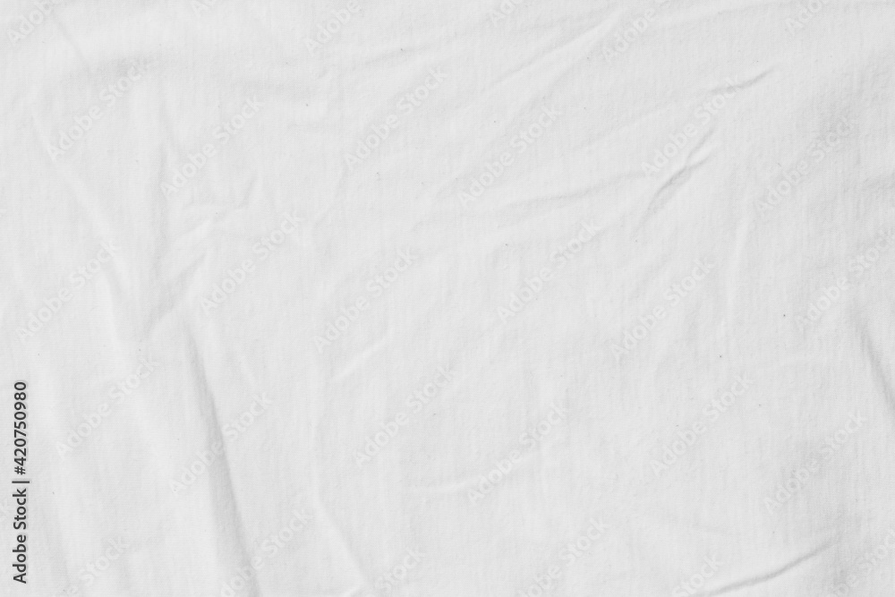 White Crumpled Linen Background
