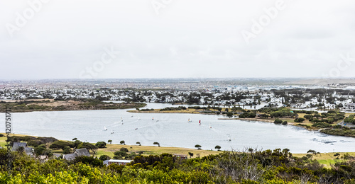 Panoramic Elevated view of Sandvlei lake in Muizenberg, False Bay Cape Town photo