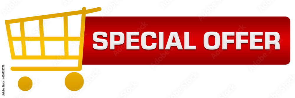 Special Offer Red Yellow Shopping Cart Horizontal Special Offer Red Yellow Shopping Cart Horizontal