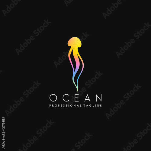 Colorful jellyfish Logo 