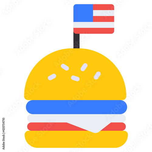 A yummy icon of burger, fast food