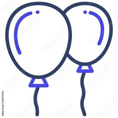 Decorative colorful balloons, flat design vector