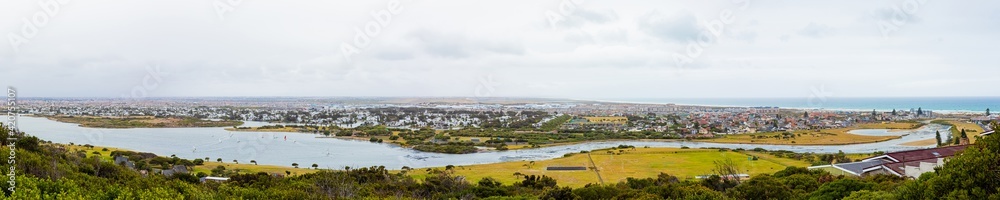 Panoramic Elevated view of Sandvlei lake in Muizenberg, False Bay Cape Town