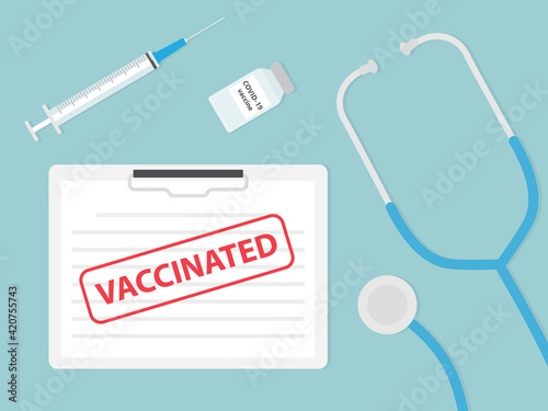 vaccinated against covid concept- vector illustration