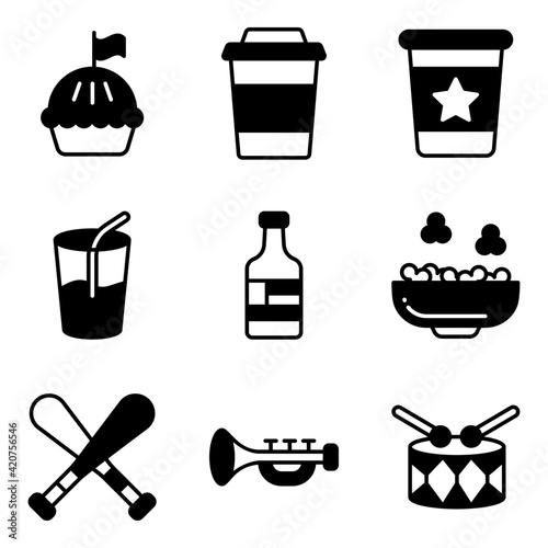 Pack of Food and Music Icons