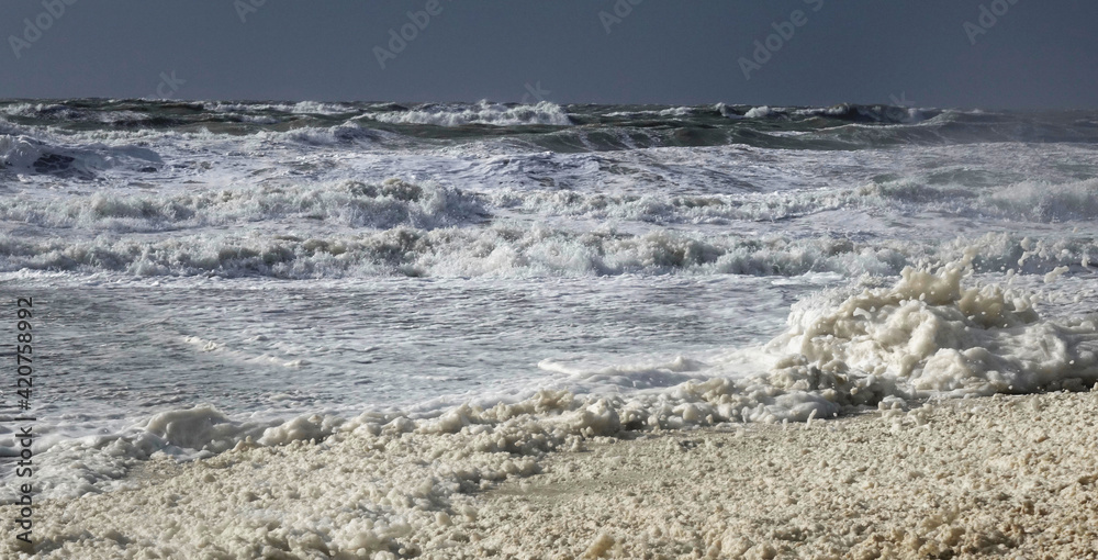 Stormy weather along the coast of Scheveningen Stormy weather along the coast of Scheveningen