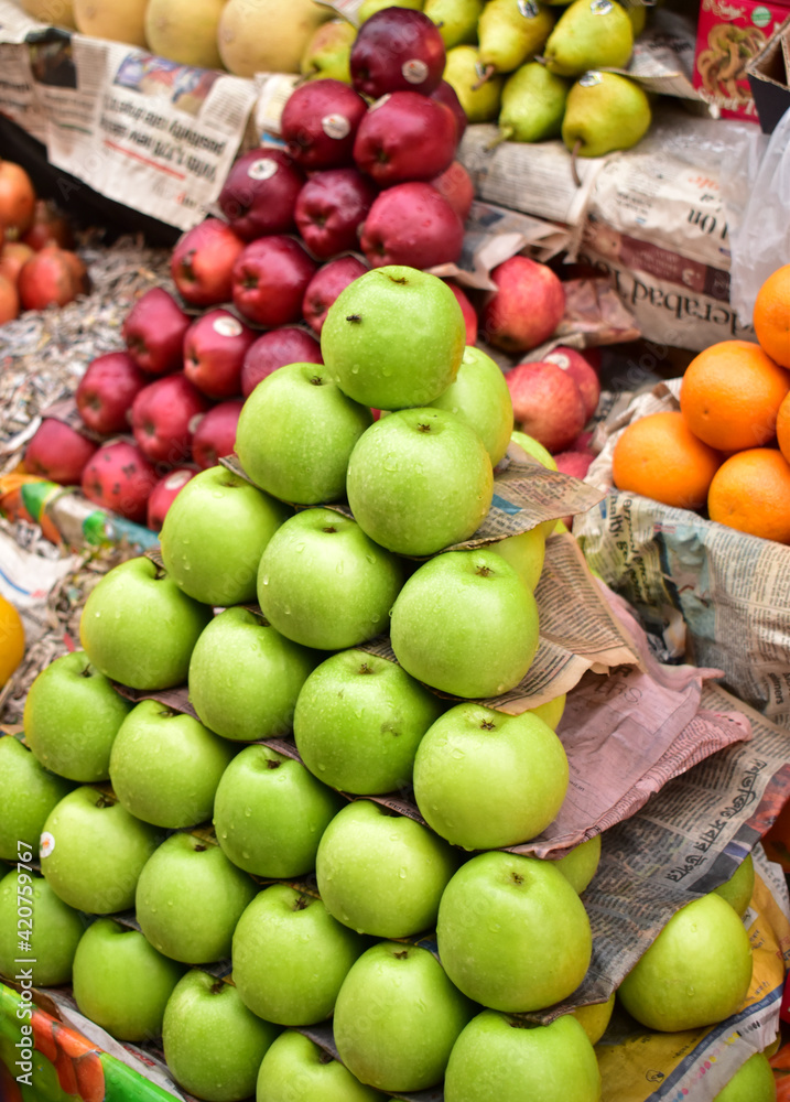 healthy diet, Fresh fruits on market.