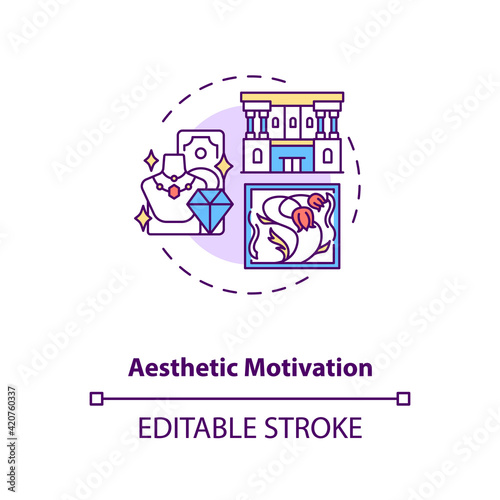 Aesthetic motivation concept icon. Inspiring for actions idea thin line illustration. Personal internal motivator and mentor. Vector isolated outline RGB color drawing. Editable stroke