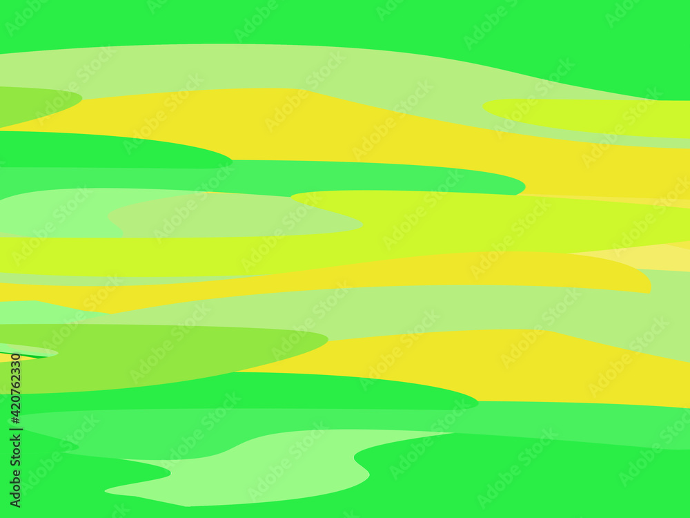 Beautiful of Colorful Art Green and Yellow, Abstract Modern Shape. Image for Background or Wallpaper