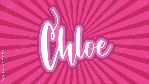Chloe Typography with Japanese Pink Sunburst photo