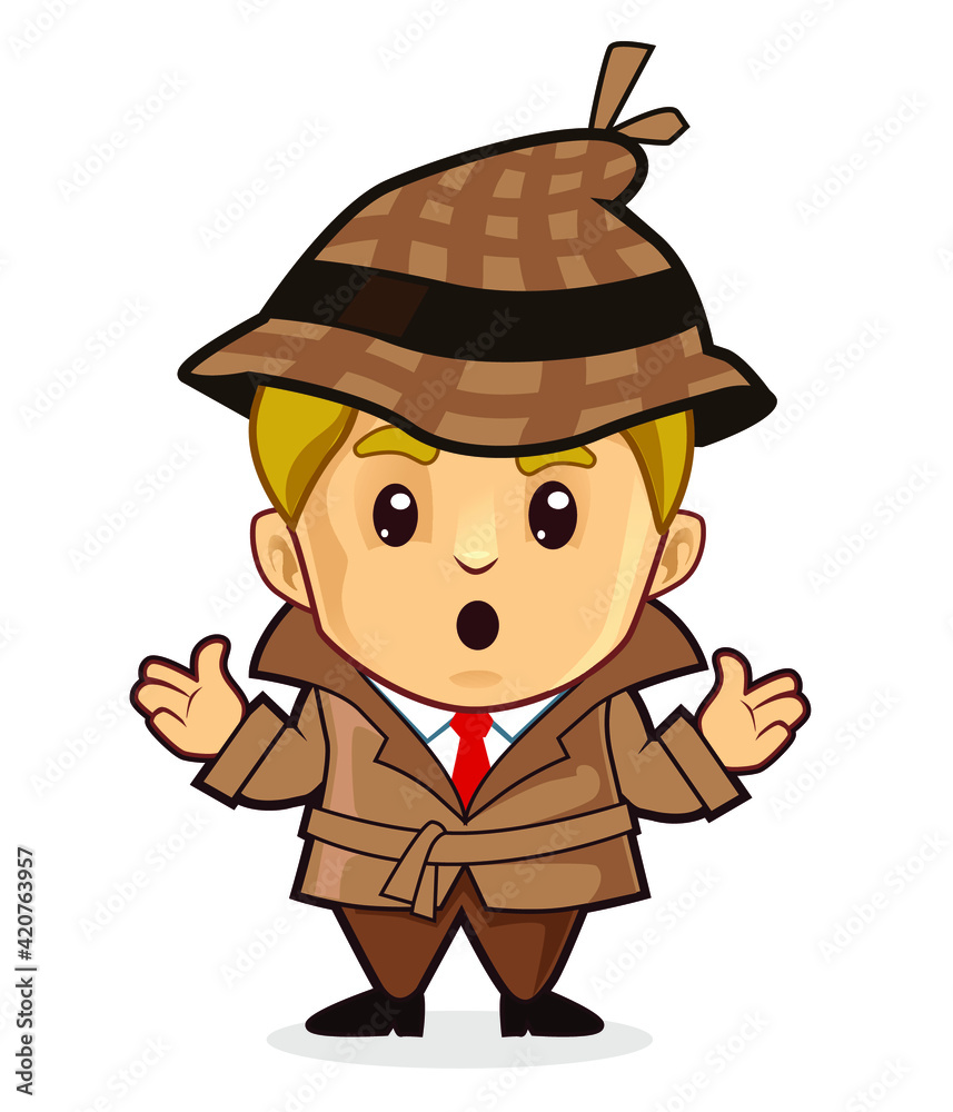 detective kids mascot cartoon in vector detective kids mascot cartoon in vector