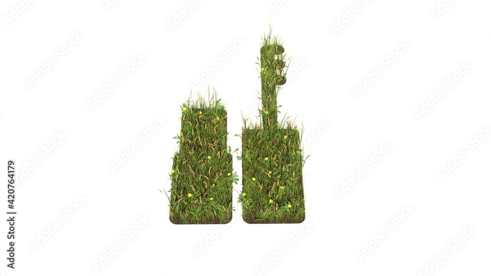 3d rendered grass field of symbol of mascara isolated on white background 3d rendered grass field of symbol of mascara isolated on white background