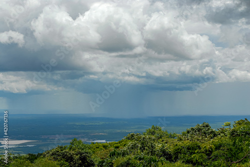Raining in the Chapada dos Guimaraes National Park, Mato Grosso, Brazil on December 10, 2006.