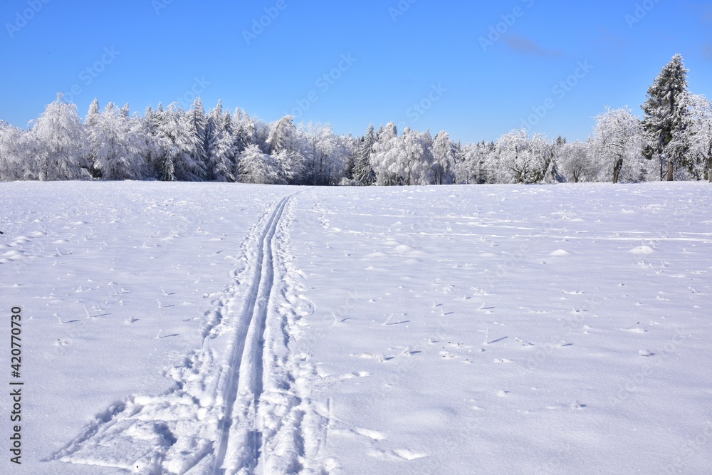 Brdy Hills region during winter time with clear blue skies, Czech Republic. Brdy Hills region during winter time with clear blue skies, Czech Republic.