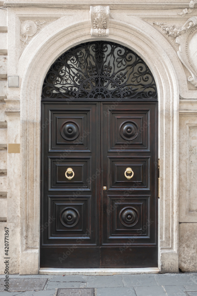 Old brown door in Italy