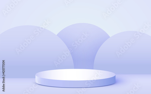 Abstract scene background. Cylinder podium on pink background. Product presentation, mock up, show cosmetic product, Podium, stage pedestal or platform.