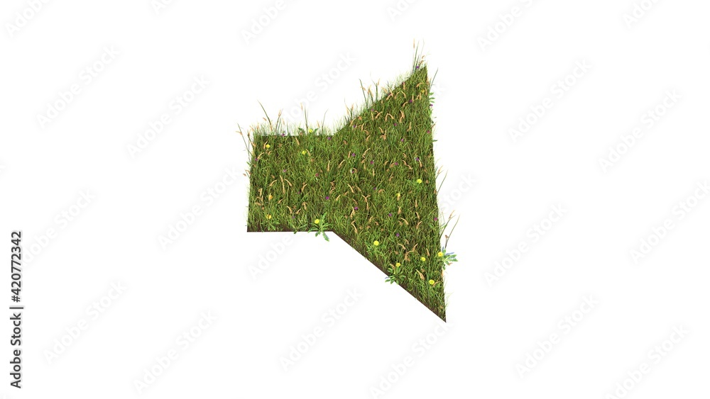Fototapeta premium 3d rendered grass field of symbol of sound isolated on white background