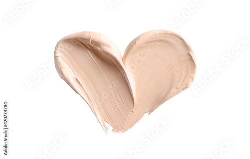Makeup foundation, cosmetic cream smear