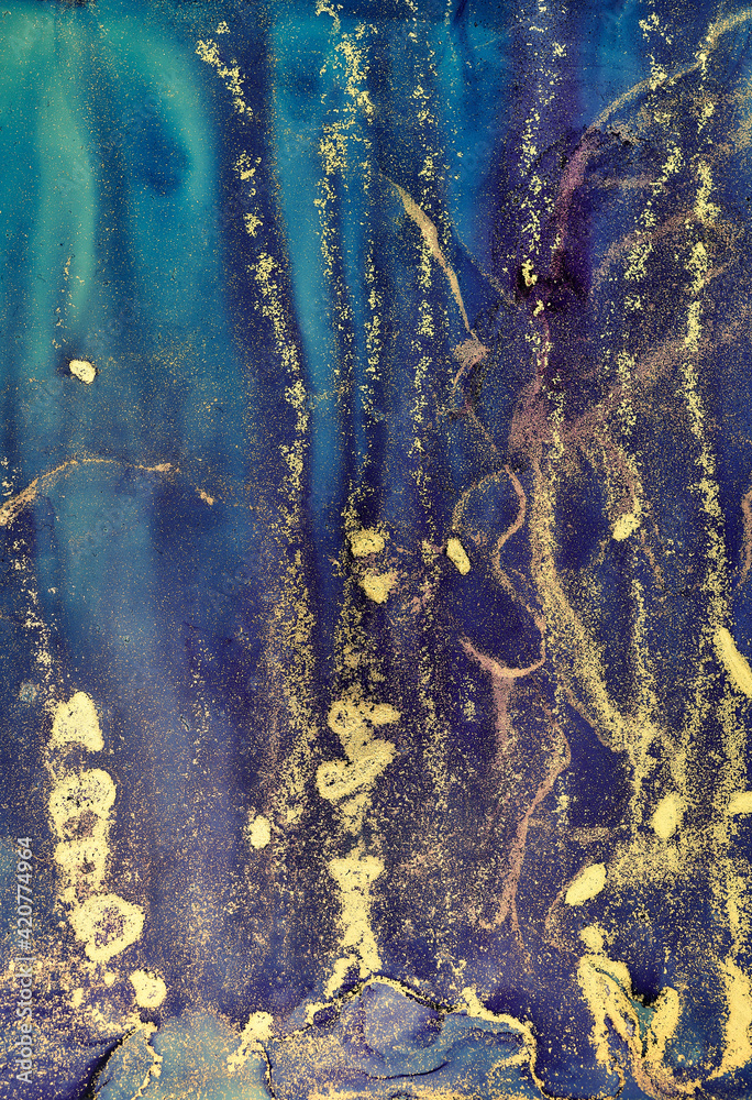 Obraz premium Alcohol ink art.Mixing liquid paints. Modern, abstract colorful background, wallpaper. Marble texture.Translucent colors