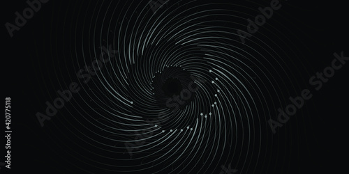 Abstract grid wormhole. Futuristic 3d portal. Modern technology vector background with particles.