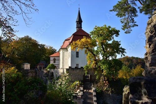 Valdstejn Castle or Waldstein is a Gothic fortress in Bohemian Paradise near Turnov, Czech Republic.
