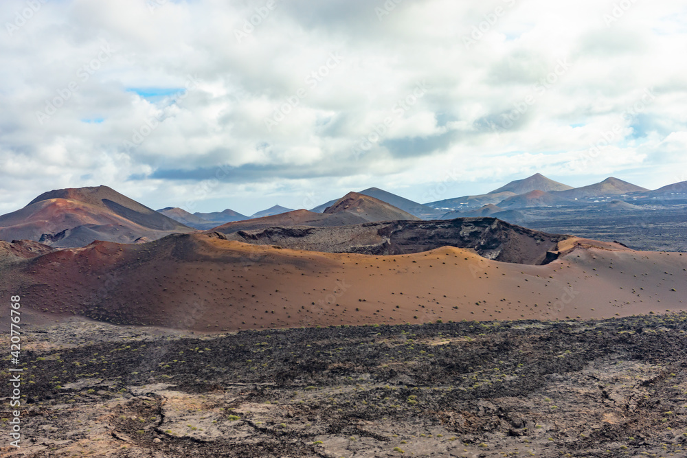 Volcanoes of Lanzarote, Canary Islands, Spain.