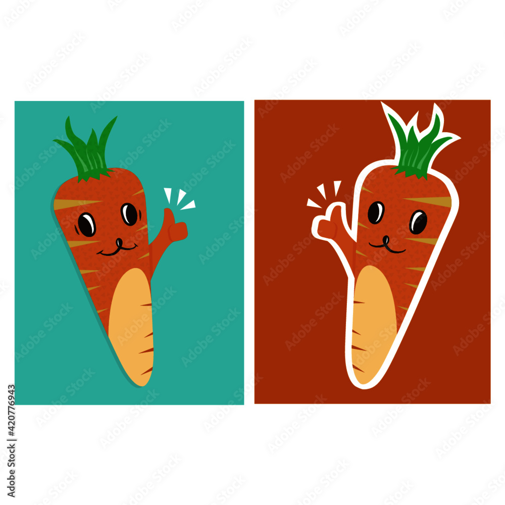 Ilustracion de zanahoria feliz!