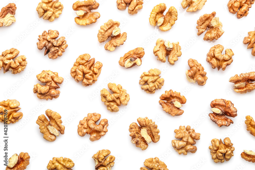 Golden nutritious walnut kernels pattern Golden nutritious walnut kernels pattern