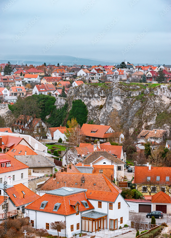 Obraz premium Residential area around the Benedict tip in Veszprem.
