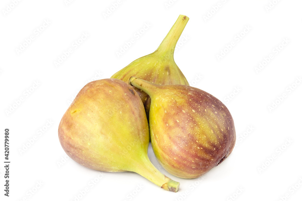 Fresh, light, healthy figs on white background