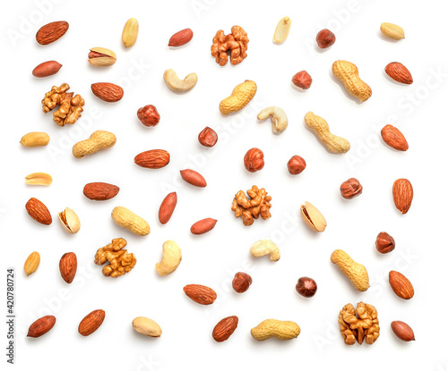 Mix of dry nuts pattern