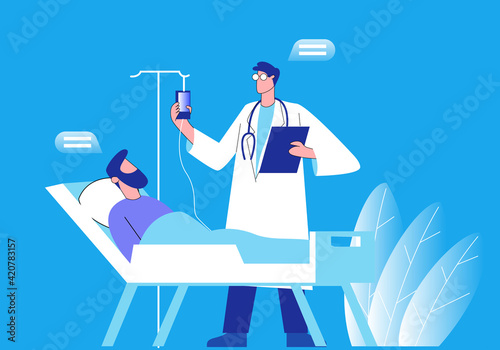 Medical doctor visiting patient illustration concept vector