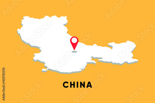  china Isometric map with location icon vector illustration design