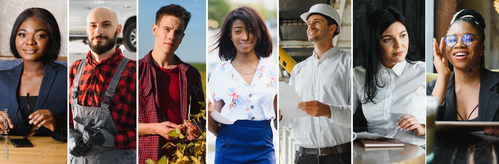 © Serhii - Collage with people of different professions.