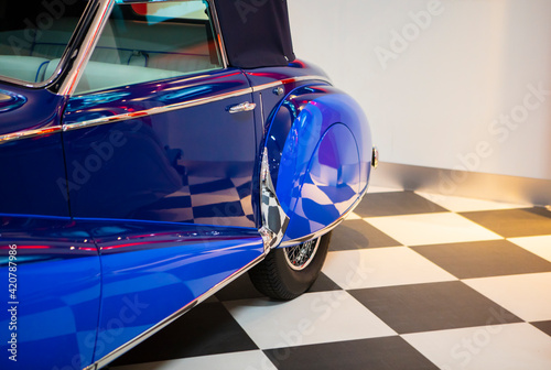 Detail view of classic car photo