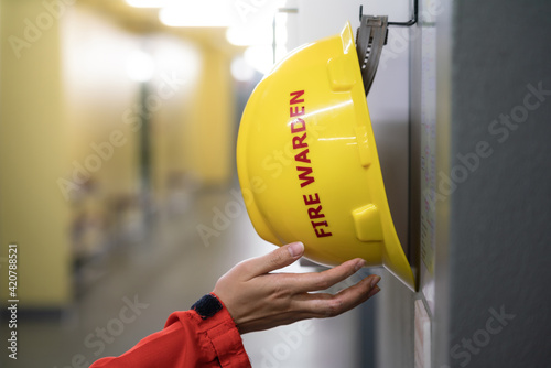 Action of fire fighter is taking a 